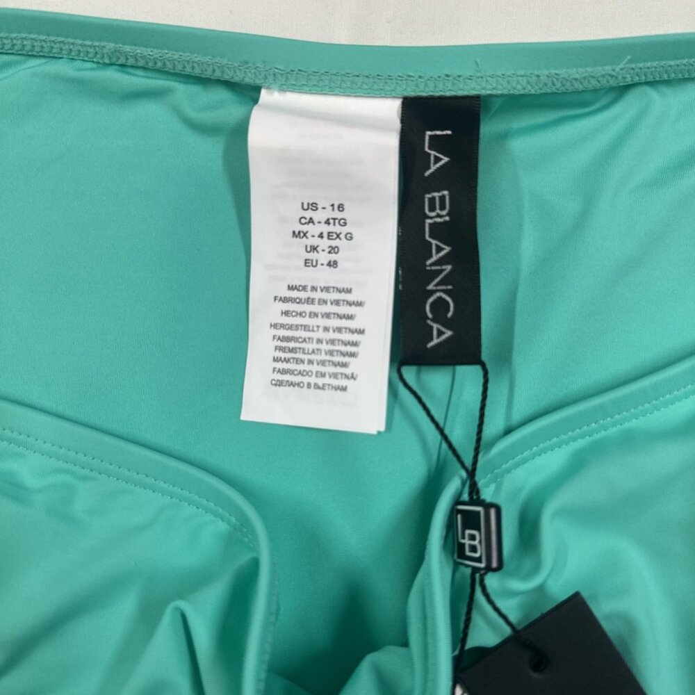 La Blanca Women's Size 16 Seafoam Island Goddess Side Tie Hipster Bikini Swim - Picture 5 of 6
